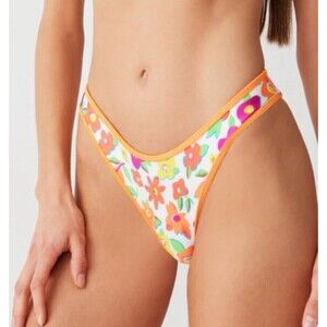 Frankies Bikinis Dove Bikini Bottoms – French Flowers Print – Size M